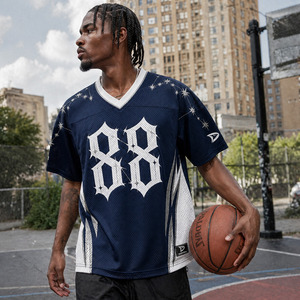 เสื้อกีฬาตาข่ายขนาดใหญ่สำหรับผู้ชาย Deep Y2K Retro Sportswear 88 เสื้อโพลีเอสเตอร์ระบายอากาศได้ดี - Product Image 4