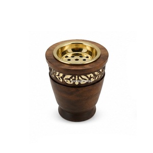 Arabic Bakhoor <b>Burner</b> Handmade Sandalwood Incense <b>Burner</b> with Brass Inlay Eco-Friendly Scented Aromatic Diffuser All Season Use - Product Image 2