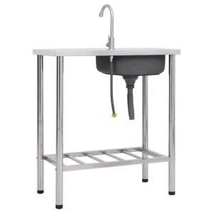 Fregadero de Camping de Acero Inoxidable de un Solo Tazón con Grifo para Uso en la Cocina - Product Image 4