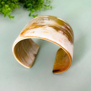 Exclusive Buffalo Horn Cuff <b>Bracelet</b> Made From Genuine Horn Material With Distinctive Organic Pattern Design - Product Image 6