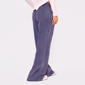 Joggers délavés à l'acide pour femmes, 100 % coton biologique, marque privée, et joggers délavés à l'acide pour hommes, en promotion - Product Image 2