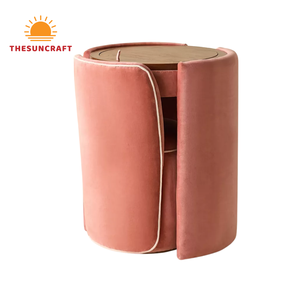 Wholesale Modern Corner Beauty Vanity Set - Oak Wood Girls Makeup Table with Mirror & Chair Low Cost - Product Image 1