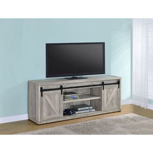 2-Door Grey Driftwood Engineered Wood <b>TV</b> <b>Stand</b> - Product Image 1