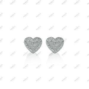 Pendientes de Diamante en Forma de Corazón, Corte Brillante, Solitario, 8 Quilates, Plata con Baño de Rodio, Joyería de Lujo para Mujer, Compromiso, Boda - Product Image 3