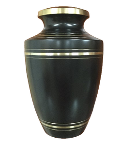Hermosa Urna Funeraria de Metal Negro para Cenizas de Adultos, Estilo Americano/Europeo - Product Image 1