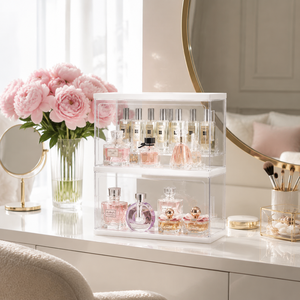Custom Modern Eco-friendly for Acrylic Storage Display <b>Box</b> 2 Shelves Easy Assembly for Elegant - Product Image 4