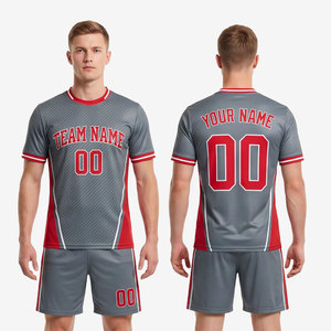 ชุดฟุตบอลแบบแห้งเร็ว ระบายอากาศได้ดี สวมใส่สบาย พิมพ์ลายแบบ Sublimation แขนสั้น รับสั่งทำตามขนาดที่ต้องการ - Product Image 1