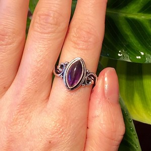 Stunning Amethyst <b>Crystal</b> <b>Ring</b> Unisex 925 Sterling Silver Handmade Engagement Bohemian Whimsical Jewelry Gift - Product Image 6