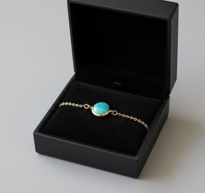 Sleeping Beauty Turquoise Bracelet 925 Sterling Silver 14K Gold Plated December Birthstone Minimalist Jewelry Gift - Product Image 3