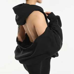 Sweat-shirt décontracté à capuche oversize pour femme avec fermeture éclair et manches détachables, imprimé devant, idéal pour l'automne - Product Image 1