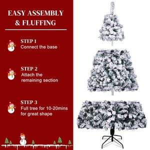 Sapin de Noël en PVC floqué de 1,80 m avec 1202 branches étendues naturellement, modèle 2022 - Product Image 6