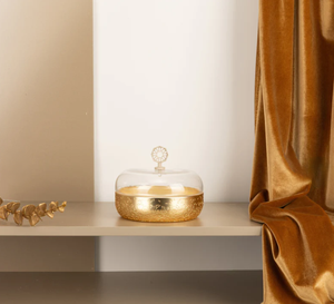 Pot de rangement décoratif en métal de luxe avec couvercle en verre, pot à bonbons en métal pour la décoration de la maison, du table et de la cuisine - Product Image 5