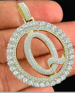 Colgante de Hip Hop Personalizado para Hombre, con Incrustaciones de Moissanita, Plata de Ley 925, Letra Inicial del Nombre, Colgante Circular Estilo Rapper - Product Image 1