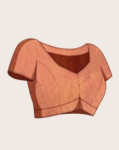 Sari en coton mélangé Kota Doria à imprimé géométrique tissé pour femme KV avec chemisier non cousu (Orange) - Product Image 4