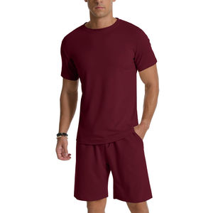 Men's Summer Matching Shorts Tracksuit <b>Set</b> Breathable Casual Cotton Polyester Relaxed Fit Custom Logo Available Custom Colors - Product Image 1