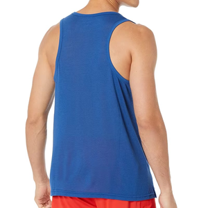 Men Solid Color O-Neck Knitted Tank Top Casual Style Breathable Sleeveless <b>Vest</b> Blue Polyester Material - Product Image 5