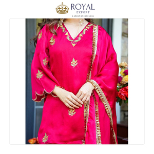 Suministro al por mayor de ropa india: la mejor colección de diseñadores, seda Frendy con bordados y conjunto de Kurti, pantalón y Dupatta de seda Frendy. - Product Image 6