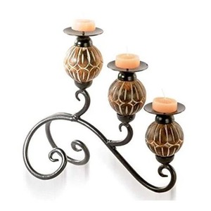 Elegant Iron Candelabra With Three Tealight Holders Home Decoration <b>Candle</b> Holder <b>Set</b> Floor Standing <b>Candle</b> Holder Decorative - Product Image 2
