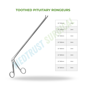 Pinces à dents pituitaires 10 pouces 250 mm, instrument chirurgical neurochirurgical pour la retraitement des disques et la préhension des tissus - Product Image 2