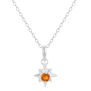 Nouveau Collier Pendentif Minimaliste en Argent Sterling 925 avec Breloques en Citrine 100% Naturelle, Vente en Gros, Chaîne de Breloques, Bijoux Fins - Product Image 1