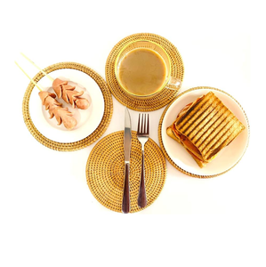 Organisateur de table élégant pour le petit-déjeuner, dessous de plat en rotin résistant à la chaleur, sous-verres pour bouilloire et tasses, accessoires de protection de table en gros - Product Image 2