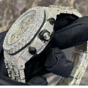 Reloj de Alta Calidad con Diamantes Moissanite DEF Cultivados en Laboratorio, Estilo Hip Hop, para Negocios, 40mm, Movimiento de Cuarzo, Aleación, Incoloro - Product Image 2