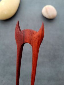 Wooden Hair Fork U Shape Hair Pin Handmade Sandalwood Hair Stick for Women - Product Image 2