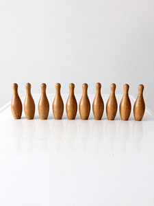 Premium Handmade Polished Solid Wood <b>Bowling</b> Pins Game Set Skittles Classic Lawn <b>Bowling</b> Game Educational Family Activity - Product Image 3