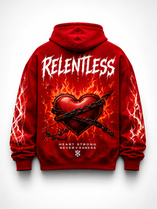 Sweat-shirt à capuche surdimensionné personnalisé avec motif éclair rouge, streetwear, unisexe, OEM ODM - Product Image 2