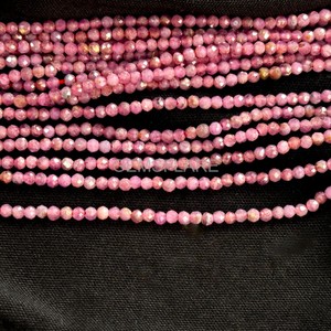 Cuentas redondas microfacetadas de rubí rojo natural de 2 mm, cuentas de piedras preciosas sueltas con corte de diamante, cuentas de rubí para la fabricación de joyas, venta al por mayor. - Product Image 6