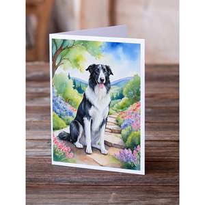 Borzoï Spring Path capricieux A7 taille 5x7 cartes vierges paquet de 8 comprend des enveloppes cartes de voeux - Product Image 2