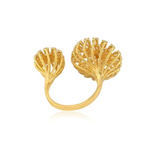 Bague ouverte ajustable de luxe pour enfants en or massif 14 carats avec diamant bleu de laboratoire de 2,07 carats, certifiée IGI, tendance et raffinée - Product Image 4