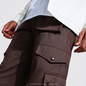 Pantalon Cargo utilitaire décontracté avec plusieurs poches brodé vierge personnalisé pour hommes haute qualité 100% coton imperméable coupe-vent pour hommes - Product Image 3