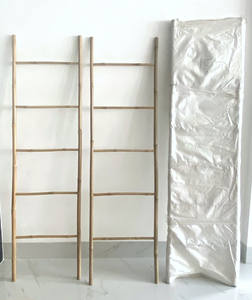 Estante/Escalera para Toallas de Bambú Sólido de Alta Resistencia, 3-6 Peldaños Ajustables para Mantas de Baño, Núcleo Sólido Robusto, Instalación Independiente - Product Image 6