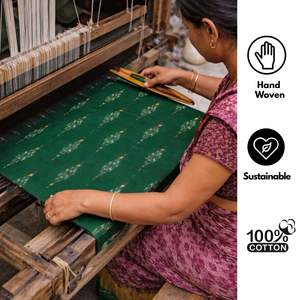 Tela Ikat Premium Tejida a Mano, Algodón, Artesanía India, Ecológica, Duradera, Lavable a Máquina, Agradable al Tacto, Textil para el Hogar - Product Image 4