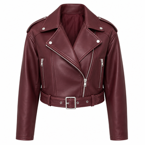 women burgundy leather <b>jacket</b> women cropped <b>biker</b> <b>jacket</b> women maroon moto <b>jacket</b> women vintage style <b>jacket</b> - Product Image 4