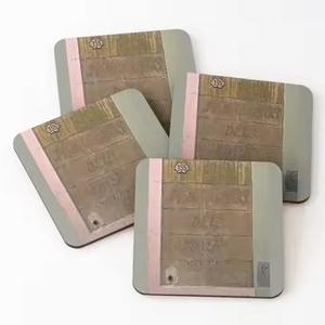 Juego de posavasos de madera con adhesivos esmaltados para decoración del hogar, para protección de superficies de bebidas - Product Image 4