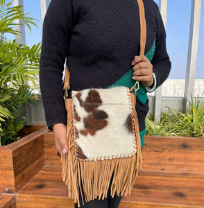 Premium High Quality Handmade Cowhide Suede Leather <b>Crossbody</b> <b>Bag</b> Women <b>Large</b> Capacity Designer Flap Shoulder <b>Bag</b> with Fringe - Product Image 2
