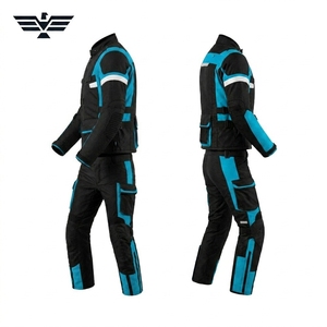 Traje de Motocicleta para Hombre, Cordura, Negro y Azul, Manga Larga, Resistente al Viento, Secado Rápido, Transpirable, para Todas las Estaciones, Ropa de Carreras de Aventura - Product Image 1