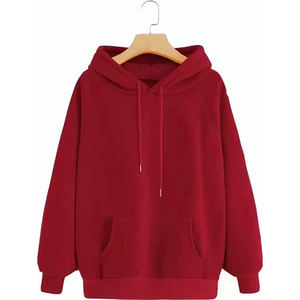 Sweat à capuche oversize personnalisé en molleton pour homme et femme, pull en coton et polyester, streetwear uni avec poche kangourou - Product Image 3