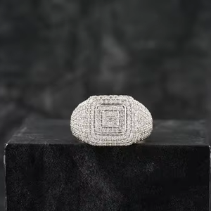 Luxury D'VINS JEWELS HR102 18K Solid Gold IGI Certified Hip Hop Ring Round Brilliant Cut Diamond Set Unisex Engagement Wedding - Product Image 1
