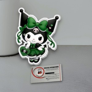 แผ่นต่อขนตาปลอมสีเขียว Hello Kitty แบบมืออาชีพแผ่นต่อขนตาอะคริลิครูปหัวใจสีเขียว - Product Image 4