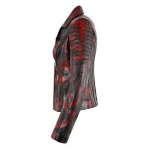 Blouson de motard vintage personnalisé en cuir Napa véritable ciré pour femme avec fermetures éclair YKK, blouson de moto matelassé en cuir – Fournisseur en gros - Product Image 2