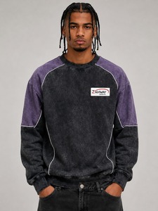 Premium Men Acid Wash Sweatshirt <b>Crewneck</b> With Smooth Inner Fabric Strong Stitching Modern Apparel Acid Wash Tracksuit for Men - Product Image 1