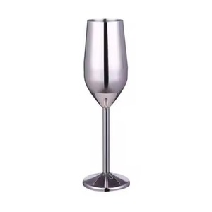 Gobelet à vin en métal de qualité restaurant, en acier inoxydable, réutilisable, élégant, avec pied, pour hôtel, bar - Product Image 3
