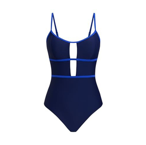 Maillot de bain une pièce à imprimé floral pour femme, col rond, découpes, taille haute, effet push-up, extensible, polyester/nylon, respirant, écologique - Product Image 6