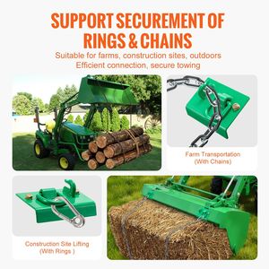 Gancio di traino forgiato in acciaio Grado 70, con piastra posteriore, compatibile con trattori, per ganci di traino da 5/16 pollici con anello di fissaggio, confezione da 2 - Product Image 4