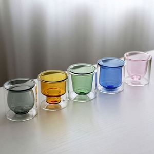 High Borosilicate Double-Wall Glass Coffee <b>Cup</b> Colorful <b>Espresso</b> <b>Cup</b> Insulated Coffee To-Go Mug - Product Image 1