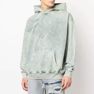 เสื้อฮู้ดผู้ชายลายไท-ได ทรงโอเวอร์ไซส์ แขนปกติ ผ้าฝ้ายเฟรนช์เทอร์รี่ สวมใส่สบายๆ สำหรับฤดูใบไม้ร่วง มีกระเป๋า - Product Image 5