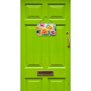 Letrero de Metal de aluminio Multicolor nueva acuarela crisantemos puerta colgante para cocina Bar baño decoración del hogar 8HX12W - Product Image 2